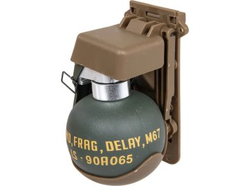 WSP Imitace granátu M67 (Dummy) včetně MOLLE úchytu - pískový, Wosport 01