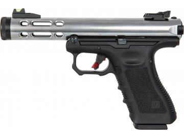 Airsoftová pistole Galaxy G - stříbrná/černá, celokov, GBB, WE