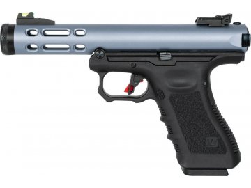 Airsoftová pistole Galaxy G - černá/modrá, celokov, GBB, WE