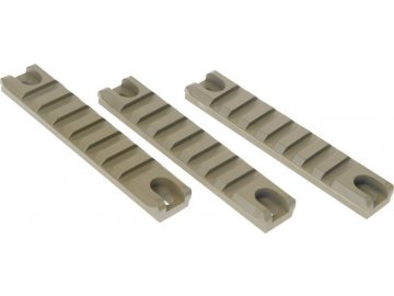 CNC kovové lišty pro G36C - 3ks, pískové TAN, JJ Airsoft