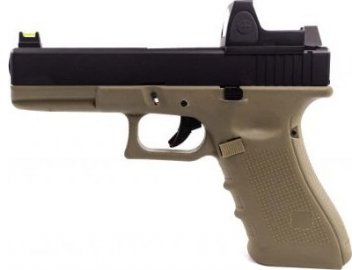 Airsoftová pistole EU17 včetně BDS - černá/písková, kovový závěr, GBB, Raven