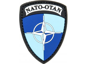 3D nášivka Štít NATO - bílá/modrá, GFC