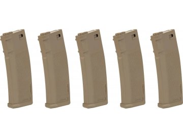 Zásobník Mid-Cap pro M4 - 5ks, pískový TAN, tlačný, ABS, 125bb, Specna Arms