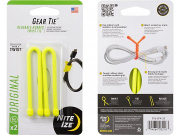 Vázací drát Gear Tie délky 6" - žlutý NEON, 2ks, Nite Ize