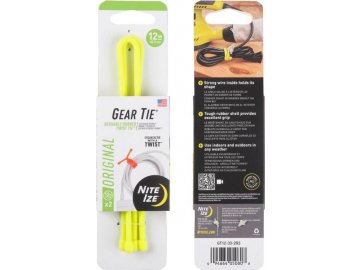 Vázací drát Gear Tie délky 12" - žlutý NEON, 2ks, Nite Ize