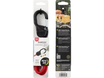 Gumicuk s uzamykací karabinou Slide Lock Carabiner Bunge - červený, Nite Ize