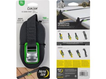 Upínací systém CamJam® Tie Down Straps 18" - černý, Nite Ize