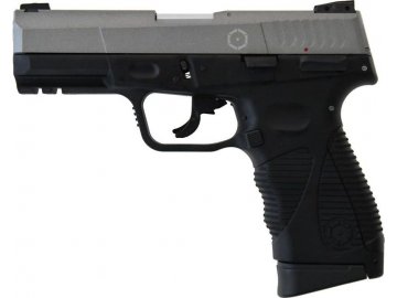 Airsftová pistole Taurus PT 24/7 G2 - stříbrný kovový závěr, CO2, GBB, CyberGun