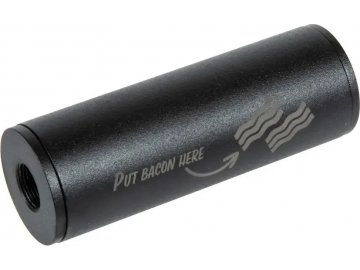 Tlumič Covert Tactical Standard "Put Bacon Here" 100x35mm - černý, kovový, Specna Arms