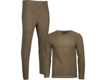 Set zimního ThermoFleece MT bez límečku - zelené/khaki, Mil-Tec