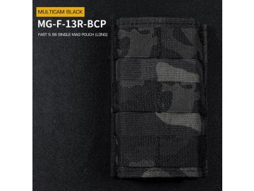 Single MOLLE sumka FAST na zásobníky M4 prodloužená - MC Black, Wosport