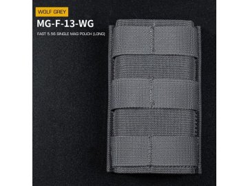 Single MOLLE sumka FAST na zásobníky M4 prodloužená - šedá, Wosport