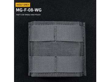 Single MOLLE sumka FAST na zásobníky M4 krátká - šedá, Wosport