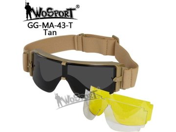 Wosport Taktické brýle ATF X800 - pískový rám, 3 skla, Wosport 01