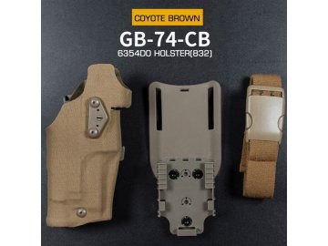 Komplet pistolového pouzdra 6354 DO pro Glock 17 se svítilnou - Coyote, Wosport