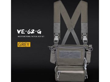 Taktický Chest rig D3TMVS - tmavě šedý, Wosport