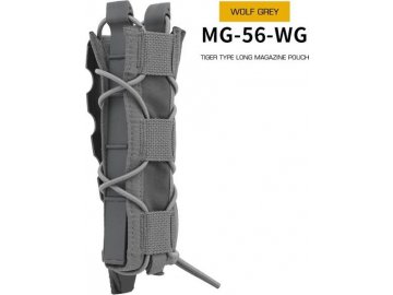 Otevřená MOLLE sumka Tiger na dlouhé zásobníky MP5 - šedá, Wosport