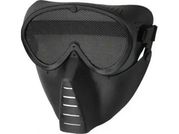 Celoobličejová maska s mřížkou - černá, GFC