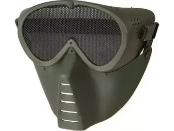 Celoobličejová maska s mřížkou - olivová OD, GFC
