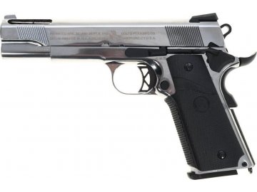 Airsoftová pistole Colt 1911 Ported - stříbrná, celokov, GBB, CyberGun/SRC