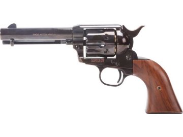 King Arms Airsoftový revolver SAA .45 Peacemaker S 4" - Electroplating Black, celokov, GNB, Verze 2, King Arms 01