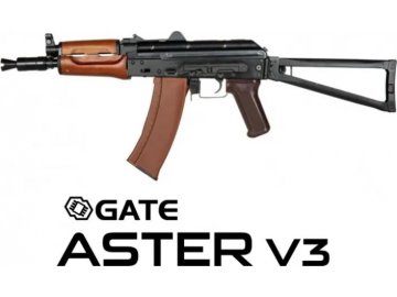 Airsoftová zbraň ELS-74UN + ASTER V3 - ocelová, pravé dřevo, Essential, E&L