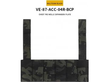 Jednoduchý Chest Rig s MOLLE Expansion panel - MC Black, Wosport