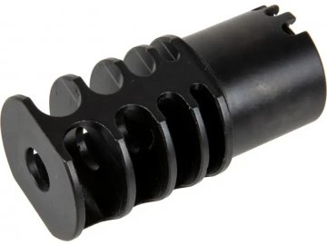 Ocelový kompenzátor RRD-4C - černý, 14mm levotočivý a 24 pravotočivý, 5KU