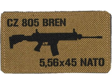 Textilní nášivka CZ 805 BREN 5,56x45 NATO - Coyote, A.C.M.