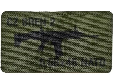Textilní nášivka CZ 805 BREN 2 5,56x45 NATO - Zelená, A.C.M.