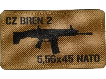 Textilní nášivka CZ 805 BREN 2 5,56x45 NATO - Coyote, A.C.M.