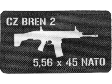 Textilní nášivka CZ 805 BREN 2 5,56x45 NATO - Černobílá, A.C.M.