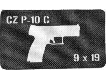 Textilní nášivka CZ P-10 C 9mm - Černobílá, A.C.M.