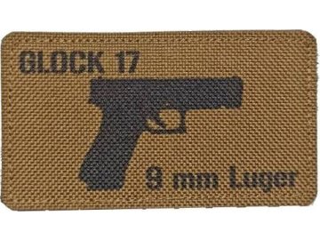 Textilní nášivka GLOCK 17 9mm - Coyote, A.C.M.