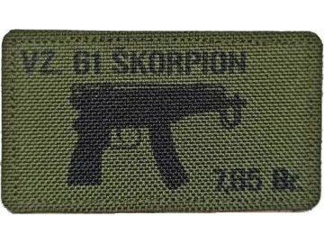 Textilní nášivka VZ 61 ŠKORPION 7,65 Br - Zelená, A.C.M.