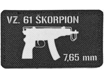 Textilní nášivka VZ 61 ŠKORPION 7,65 Br - Černobílá, A.C.M.