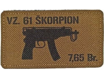 Textilní nášivka VZ 61 ŠKORPION 7,65 Br - Coyote, A.C.M.