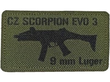Textilní nášivka CZ SCORPION EVO 3 9mm - Zelená, A.C.M.