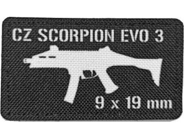 Textilní nášivka CZ SCORPION EVO 3 9mm - Černobílá, A.C.M.