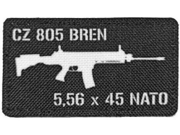 Textilní nášivka CZ 805 BREN 5,56x45 NATO - Černobílá, A.C.M.