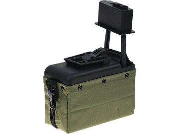 Zásobník pro M249 - Ranger Green, elektrický, 1500bb, CyberGun