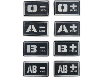 ANAREUS 3D nášivka krevní skupiny AB POS - černá/bílá, TYP A, A.C.M. 01