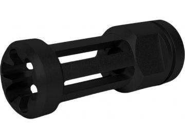 Hliníkový tlumič výšlehu R-style - černý, 14mm levotočivý, CTM TAC