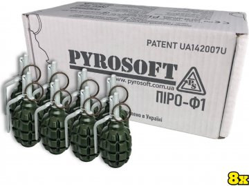 8x Airsoftový ruční granát Pyro-F1M, PYROSOFT