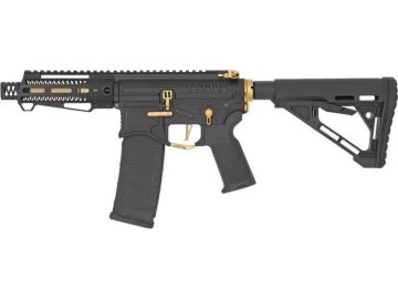 Airsoftová zbraň R&D Precision R15 5,5" M-LOK mod 1 ETU Nebula - černá/zlatá, Zion Arms 01