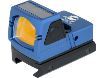 JJA Kolimátor xFORCE MINI včetně solárního pohonu - modrý, JJ Airsoft 01