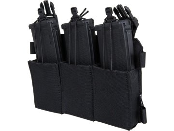 PRI Otevřená zásobníková sumka pro 3x M4 na suchý zip - černá, Primal Gear 01