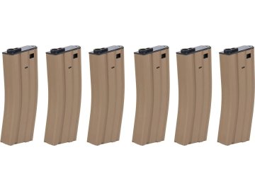 SRC Set zásobníků Mid-Cap pro M4 - 6ks, pískový TAN, tlačný, 100bb, SRC 01
