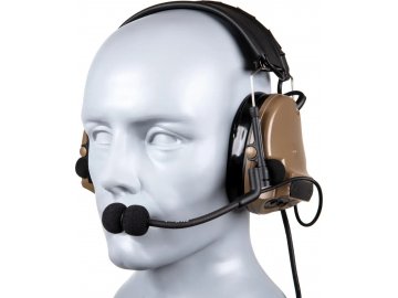 Taktický headset Comtac III duální (silikonové chrániče sluchu) - Dark Earth, Tac-Sky