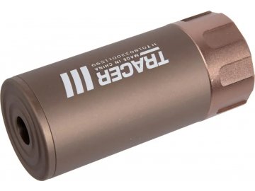 Nasvětlovací tlumič s imitací výšlehu 88x37mm - pískový TAN, 14mm levotočivý, Wosport